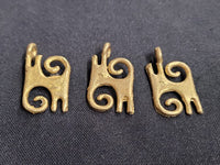 African brass pendant, 3 Adinkra symbol pendants