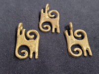 African brass pendant, 3 Adinkra symbol pendants