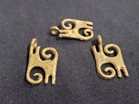 African brass pendant, 3 Adinkra symbol pendants