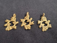 African brass pendant, 3 Adinkra symbol pendants