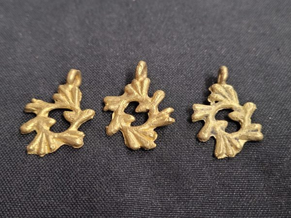 African brass pendant, 3 Adinkra symbol pendants