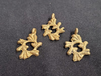African brass pendant, 3 Adinkra symbol pendants
