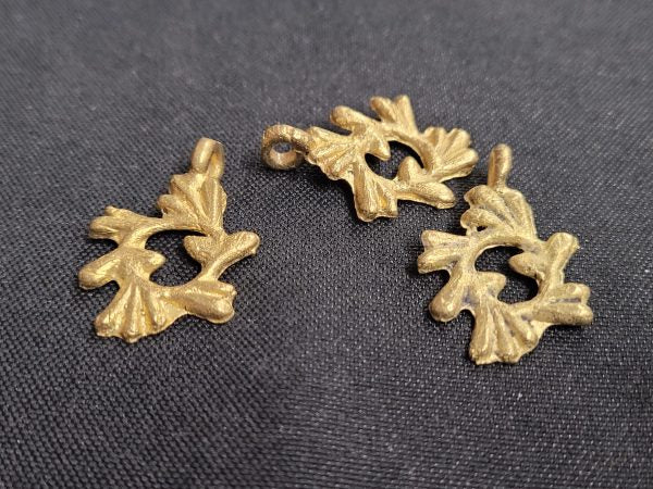 African brass pendant, 3 Adinkra symbol pendants