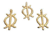 African brass pendant, 3 Adinkra symbol pendants
