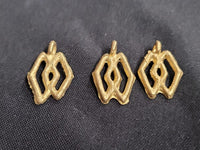 Ashanti brass pendant, 3 Adinkra symbol pendants