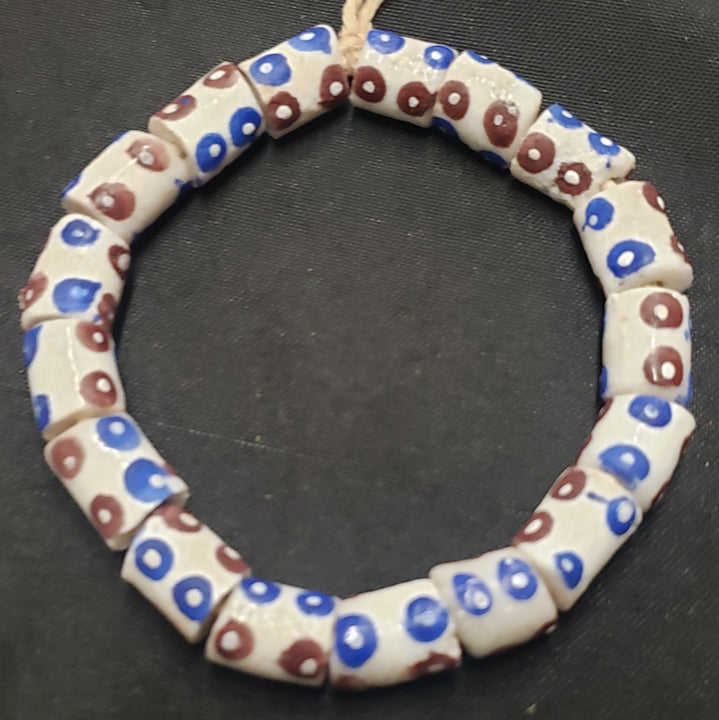 African glass beads, evil eye beads, AAB# 1583