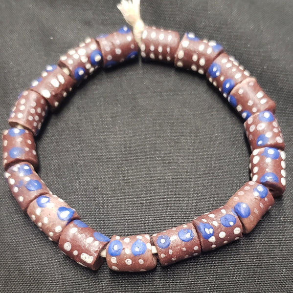 African glass beads, evil eye beads, AAB# 1585