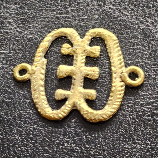 Adorn Yourself with Ese Ne Tekrema Adinkra African Brass Pendant/Link