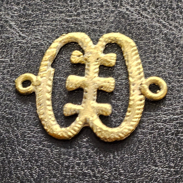 Adorn Yourself with Ese Ne Tekrema Adinkra African Brass Pendant/Link