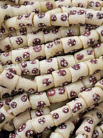 Handcrafted Painted African Recycled Glass Beads - Small/Medium Tube Beads #1213