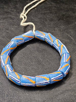 Painted African Recycled Glass Beads - Medium Tube Beads #1310