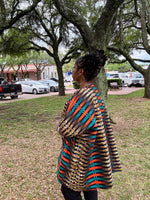 AMARA Vibrant African Print Kimono Jacket – Multicolor Ankara Open Front Duster