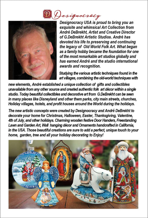 Santas Around the World - African-American Inspired Santa - Eco Wood Ornaments Set of 3 by G. DeBrekht Christmas Santa Snowman Decor - 8091310S3