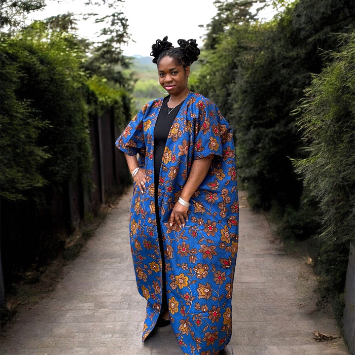 African Print Kimono Duster/ Custom Boho Oversized Robe