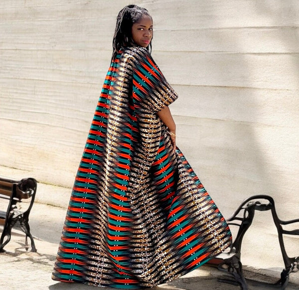African Print Kimono Duster/ Custom Boho Oversized Robe