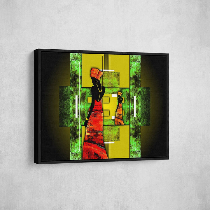 African Lady Canvas Wall Art, Ethnic Retro Art, African Lady, African Abstract Wall Art, Gallery Wrap Or Floating Frame