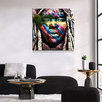 Rio de Janeiro Graffiti Street Art, Canvas Wall Art, African Wall Decor, Rio de Janeiro Art, Brazil Decor, African Woman Art, Ethnic Art