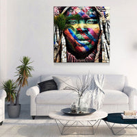 Rio de Janeiro Graffiti Street Art, Canvas Wall Art, African Wall Decor, Rio de Janeiro Art, Brazil Decor, African Woman Art, Ethnic Art
