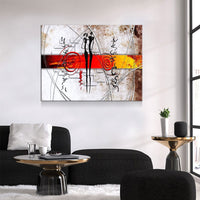 African Couple Canvas Wall Art, Ethnic Retro Art, African Couple, African Abstract Wall Art, Gallery Wrap Or Floating Frame