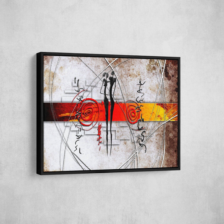 African Couple Canvas Wall Art, Ethnic Retro Art, African Couple, African Abstract Wall Art, Gallery Wrap Or Floating Frame