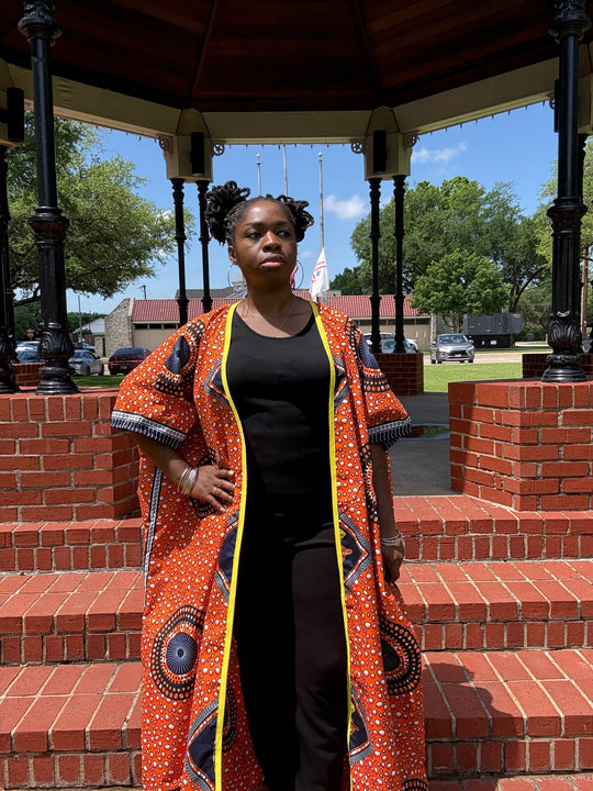 African Print Kimono Duster/ Custom Boho Oversized Robe