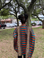 AMARA Vibrant African Print Kimono Jacket – Multicolor Ankara Open Front Duster
