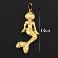 Hip Hop Personality Pendant Gold Color African Map Mermaid Dollar Euro Shape Pendant for Women Men Luxury Copper Chain Jewelry