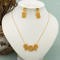 Round Jewelry Set Design for Women African Hot Sale Copper Hoop Earrings Flower Necklace Gold Plated Pendant Party Wedding Gifts
