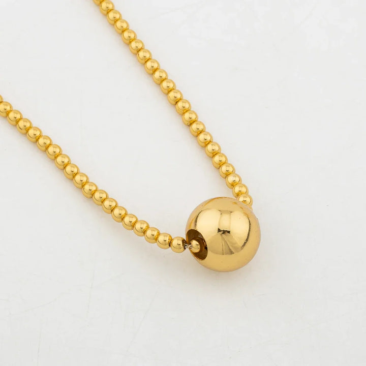 African Fashion 18K Gold Plated Jewelry Set Big Beads Earrings Chain Necklace Dubai Luxury Stud Earrings New Fashion Party Gift
