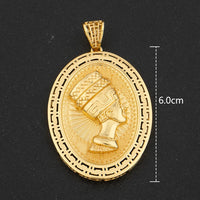 Hip Hop Personality Pendant Gold Color African Map Mermaid Dollar Euro Shape Pendant for Women Men Luxury Copper Chain Jewelry