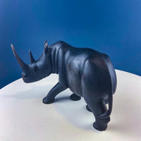 African Rhino Carved Wood Sculpture. Figurine for Animal & Safari Lovers. Wildlife Statue. Gift for Him, Dad, Friend. Ethnic Art Home Decor.