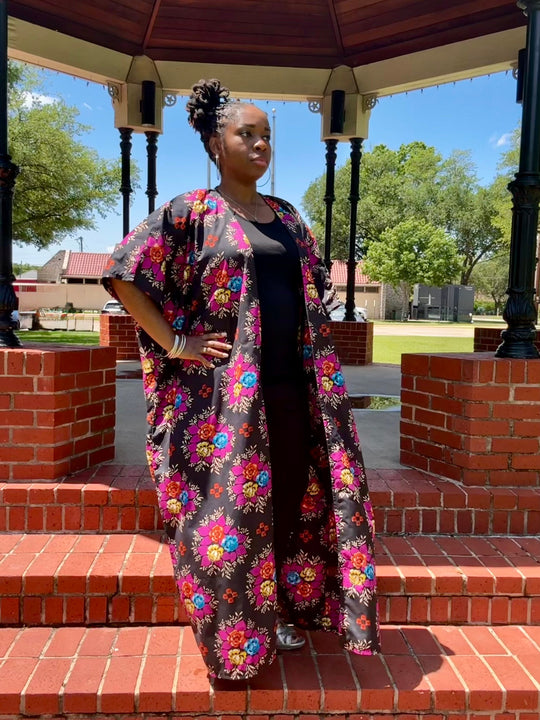African Print Kimono Duster/ Custom Boho Oversized Robe