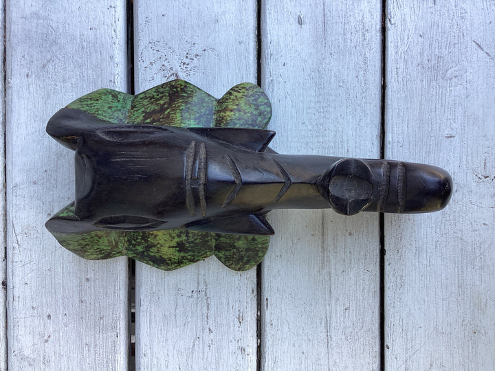 Hand Carved African Elephant Mask, Made in Ghana