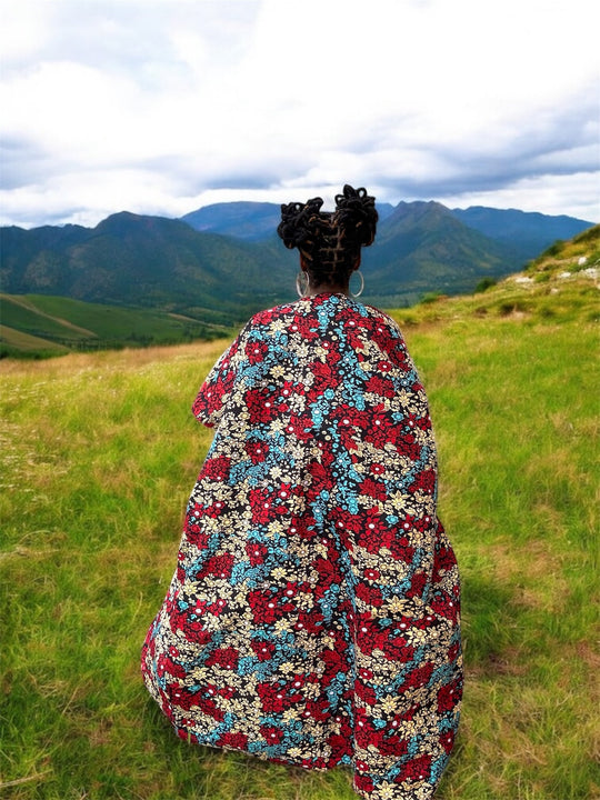 UKA Bold African Print Kimono Jacket - Handmade Ankara Outerwear for Women