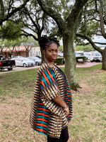 AMARA Vibrant African Print Kimono Jacket – Multicolor Ankara Open Front Duster