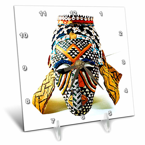 Desk Clock - African Mask African Art
