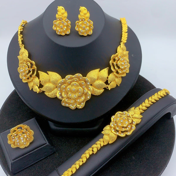 Creative Women's Gold African Bridal Saudi Jewelry Set