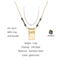 Women's Natural Stone Retro Style Gold-plated African Turquoise Necklaces