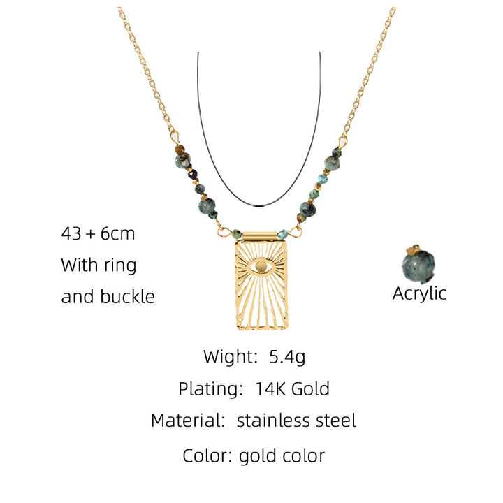 Women's Natural Stone Retro Style Gold-plated African Turquoise Necklaces