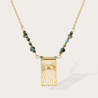 Women's Natural Stone Retro Style Gold-plated African Turquoise Necklaces