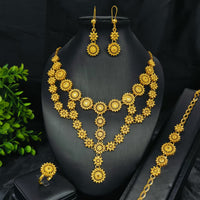 Leaves Full Diamond African Gold Bridal Jewelry Set