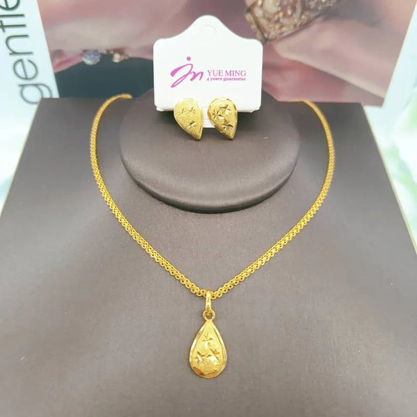 Exquisite Gold Color Jewelry Set for Party Stud Earrings and Pendant Necklace African Bridal Jewelry Set for Engagement Party