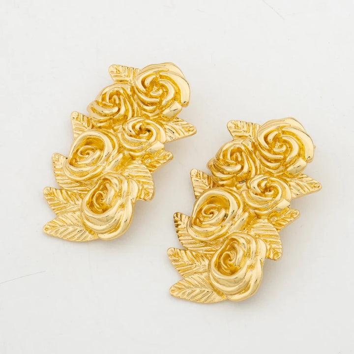 African Fashion Flower Jewelry Set for Women Luxury Gold Color India Big Hig Quality Earrring Necklace Bangle Ring Bride  Gif