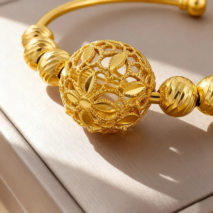 ethiopian hawaiian jewelry bangle 18k gold  plated bracelet for women flower bangle african free shipping Valentine's Day gift