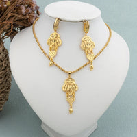 African Hoop Earrrings Necklace for Women Gold Plated Bead Chain Jewelry Set Dubai Classic Fashion Round Pendant Nigerian Gift