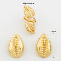Fashion Women Jewelry Set for Women African Pendant Necklace and Earrings with Bangle Ring 4Pcs Set for Engagement Party Gifts