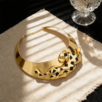 Woman Jewelry Set African Fashion Leopard Necklace Earrings 18K Gold Plated Animal Shape Bracelet Ring Copper Dubai Jewelry Gift