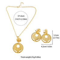 African Gold Color Women Necklace and Earrings Trend Dubai Flower Hollow Out Jewelry Set Gift For Party Wedding Daily Accessorie