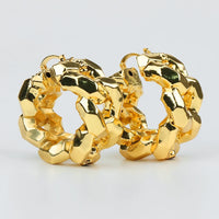 African Hoop Earrings for Women Jewelry Gold Color Large Dangle Earrings for Dubai Weddings Bridal Earrings Jewelry Accessory