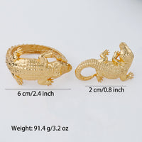 African Large Crocodile Jewelry Set for Women Lady Big Necklace Arab Gold Color Earrings Bracelet Bride Wife Anniversary Gift